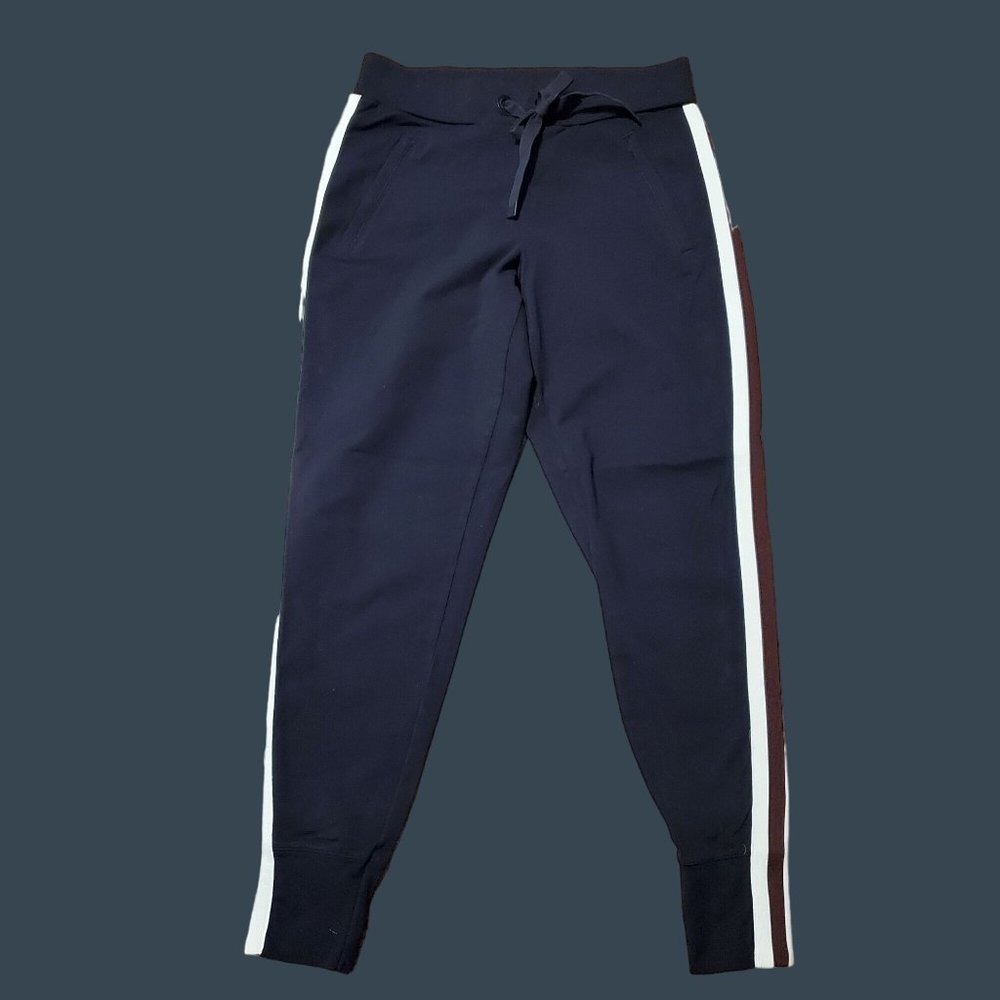 Athleta Metro Side Stripe Drawstring Black Jogger Pants Women's XS